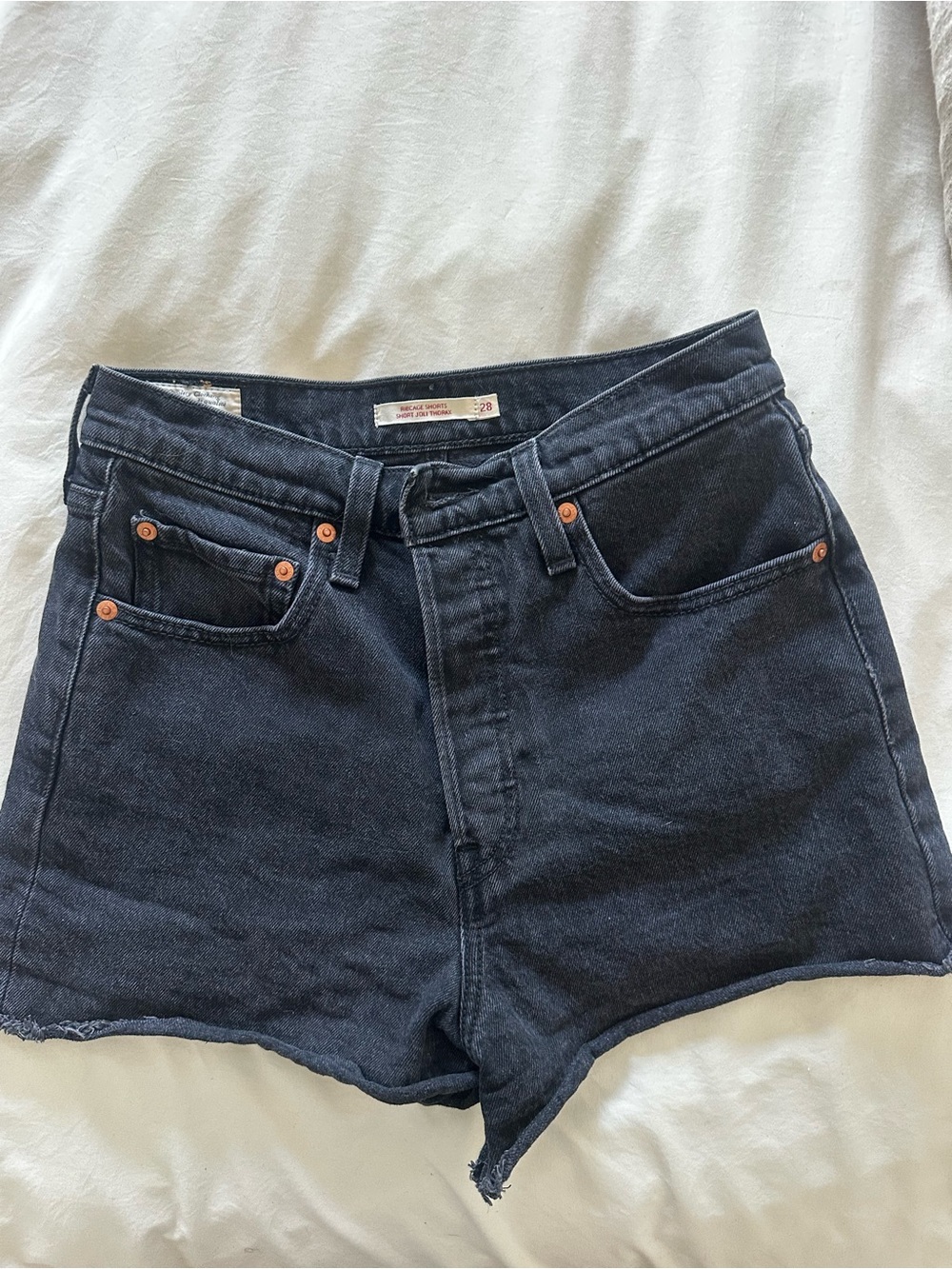 Levi's Black Ribcage Shorts